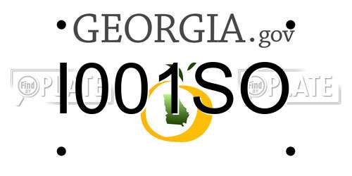 I001SO Georgia License Plate