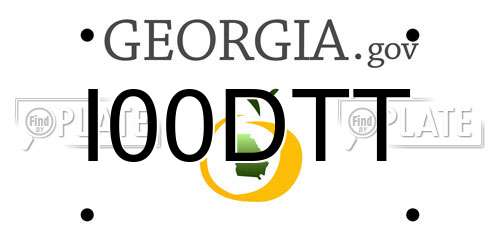 I00DTT Georgia License Plate