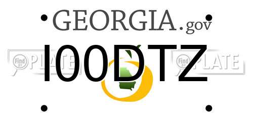 I00DTZ Georgia License Plate