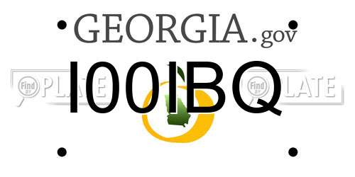 I00IBQ Georgia License Plate