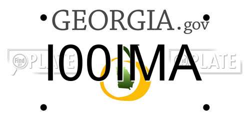 I00IMA Georgia License Plate