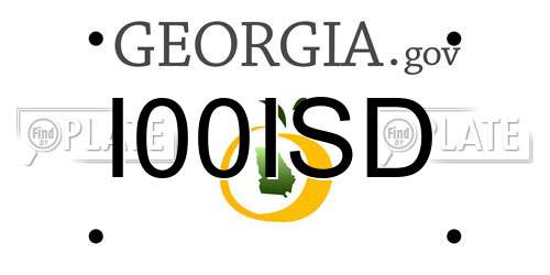 I00ISD Georgia License Plate