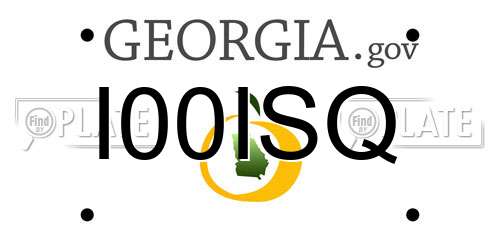 I00ISQ Georgia License Plate