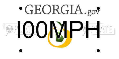 I00MPH Georgia License Plate