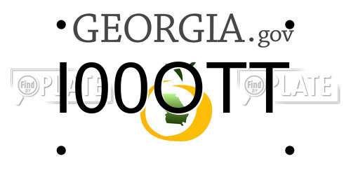 I00OTT Georgia License Plate