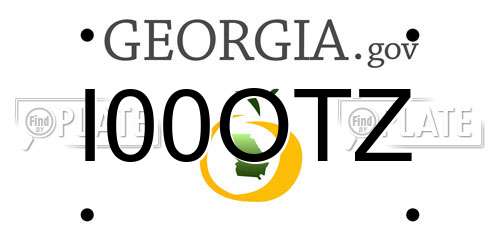 I00OTZ Georgia License Plate