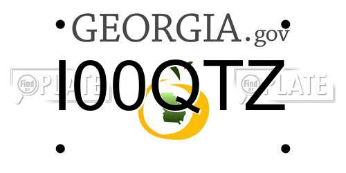 I00QTZ Georgia License Plate