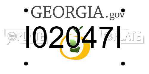I02047I Georgia License Plate
