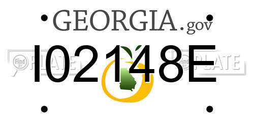 I02148E Georgia License Plate