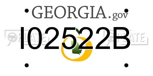 I02522B Georgia License Plate