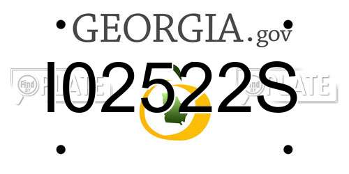 I02522S Georgia License Plate