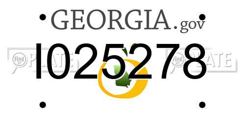 I025278 Georgia License Plate