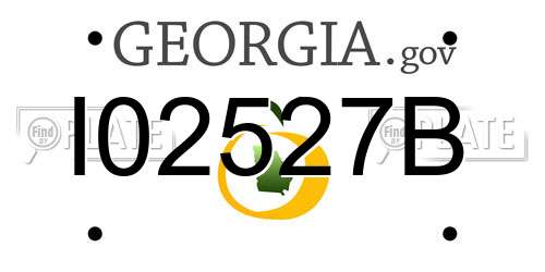 I02527B Georgia License Plate