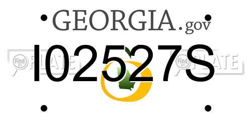 I02527S Georgia License Plate