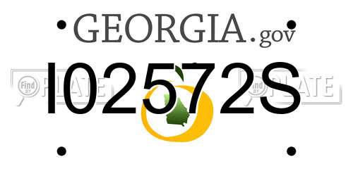 I02572S Georgia License Plate