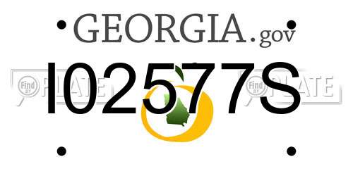 I02577S Georgia License Plate
