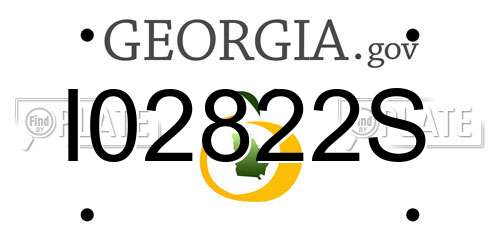 I02822S Georgia License Plate