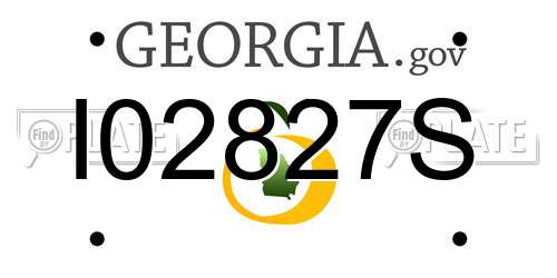 I02827S Georgia License Plate