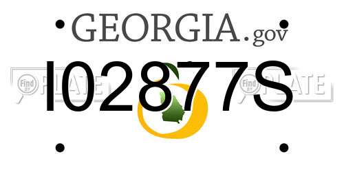I02877S Georgia License Plate