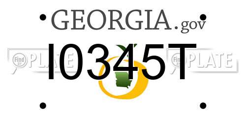 I0345T Georgia License Plate