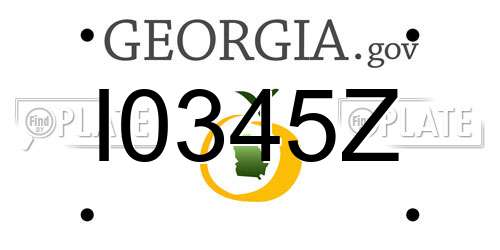 I0345Z Georgia License Plate