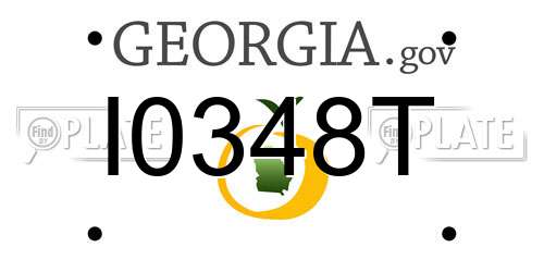 I0348T Georgia License Plate