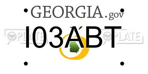 I03ABT Georgia License Plate