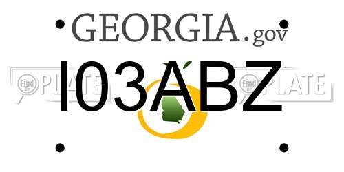 I03ABZ Georgia License Plate
