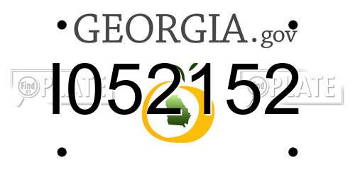 I052152 Georgia License Plate