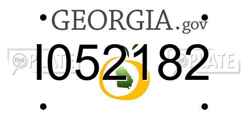 I052182 Georgia License Plate