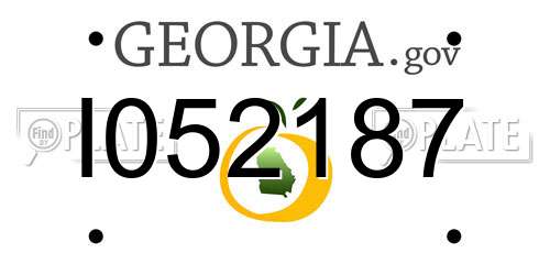 I052187 Georgia License Plate