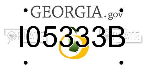 I05333B Georgia License Plate