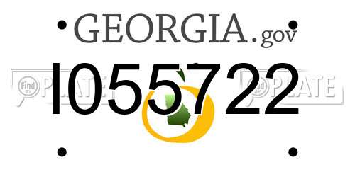 I055722 Georgia License Plate