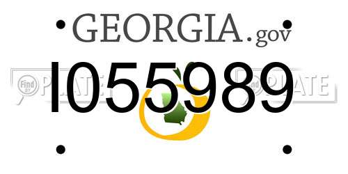 I055989 Georgia License Plate