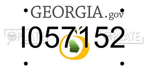 I057152 Georgia License Plate