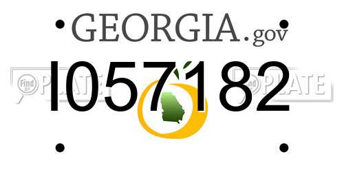 I057182 Georgia License Plate