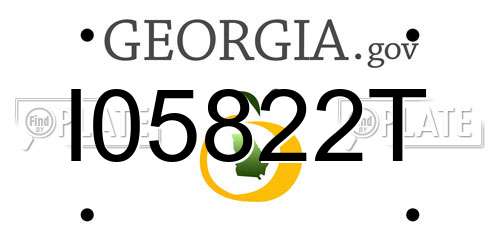 I05822T Georgia License Plate
