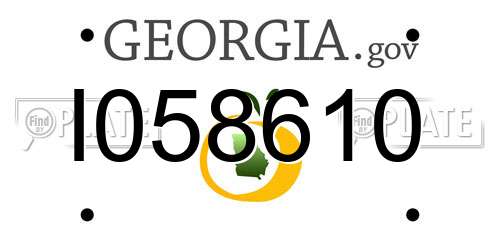 I058610 Georgia License Plate