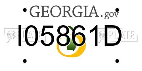I05861D Georgia License Plate