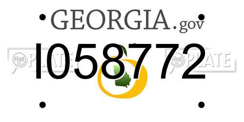 I058772 Georgia License Plate