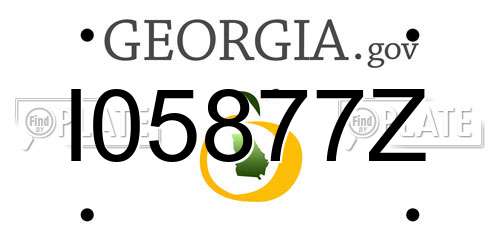 I05877Z Georgia License Plate