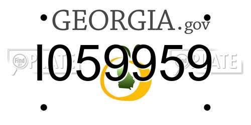 I059959 Georgia License Plate