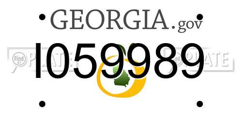 I059989 Georgia License Plate