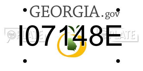 I07148E Georgia License Plate