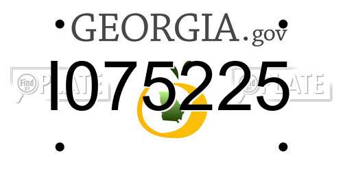 I075225 Georgia License Plate