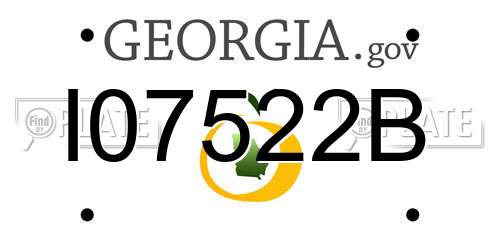 I07522B Georgia License Plate