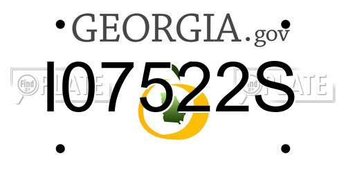 I07522S Georgia License Plate