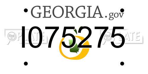 I075275 Georgia License Plate