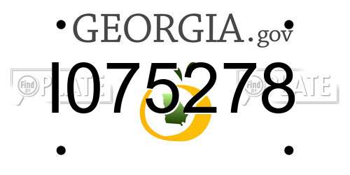 I075278 Georgia License Plate