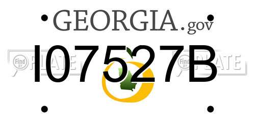 I07527B Georgia License Plate